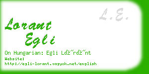 lorant egli business card